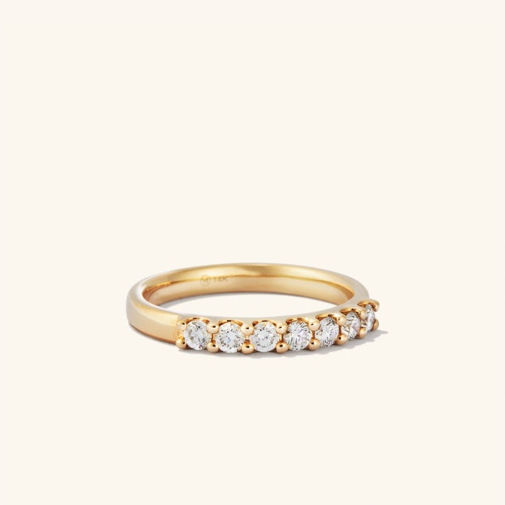 Mejuri Bold Diamond Half Eternity Ring in 14k Gold Sz 5